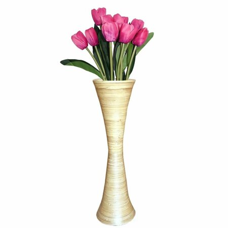 COLOCAR 27 x 8 in. Dia. Decorative Modern Bamboo Display Floor Vase, Natural CO2483034